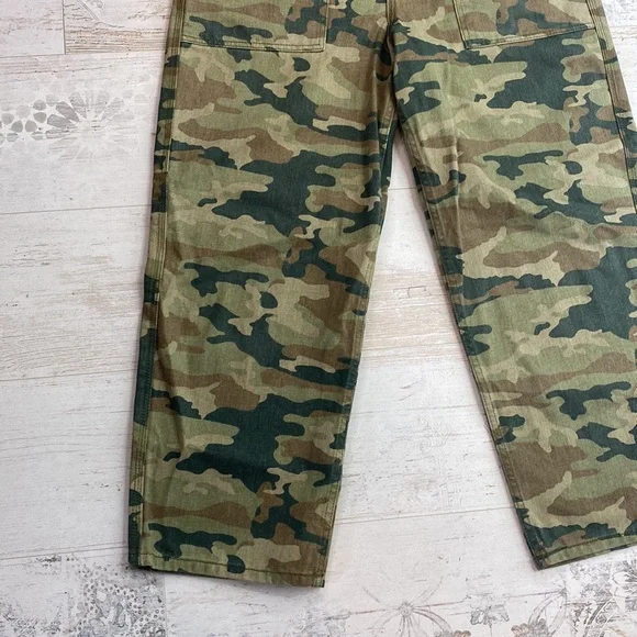 We The Free Free People Remy Camo High Waisted Wide Leg Jeans - Picture 9 of 16